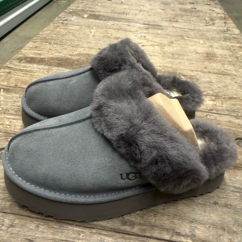 UGG Charcoal Shearling Clogs